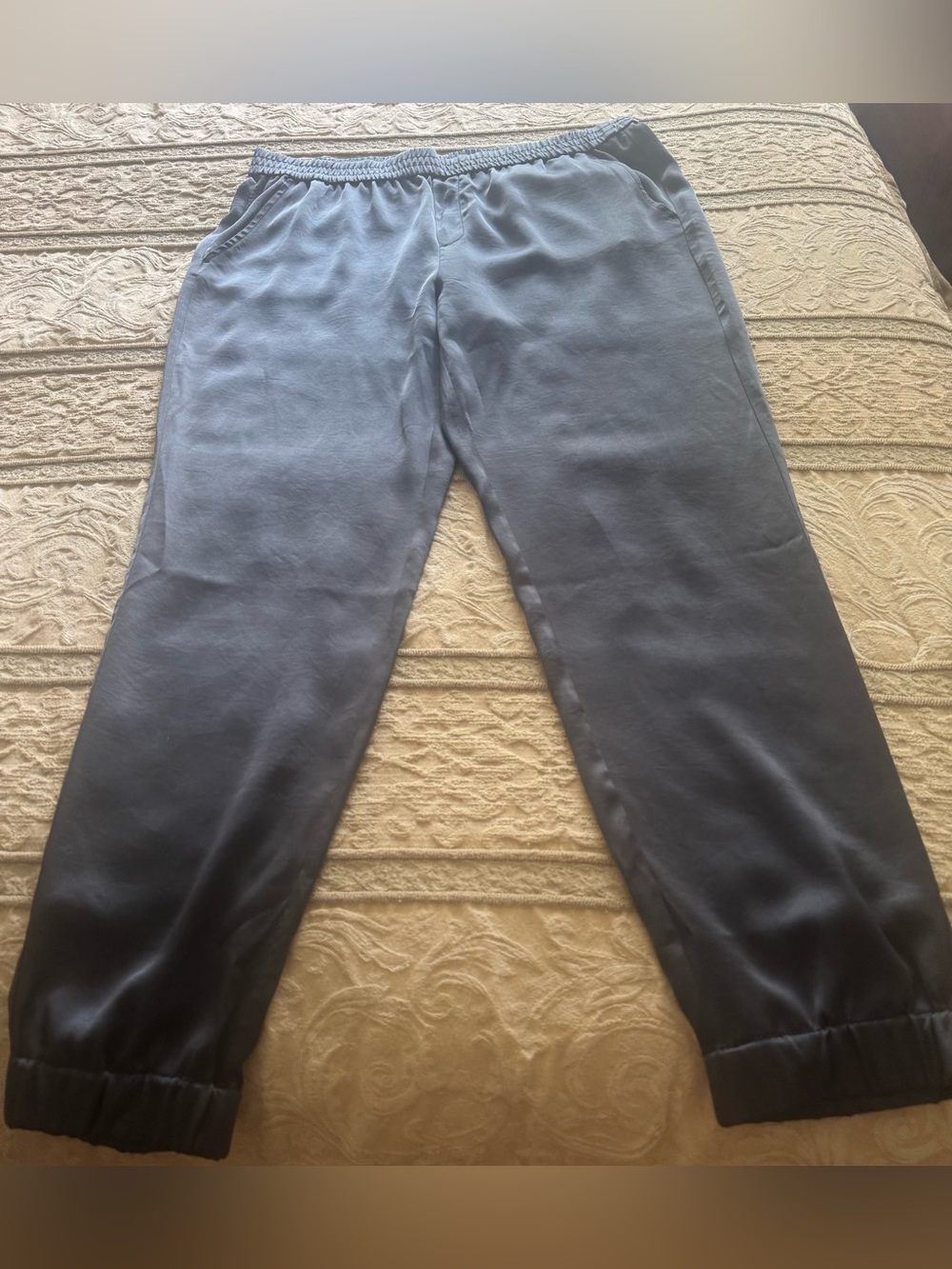 Women’s satin pants. Beautiful navy blue color. Size regular 12